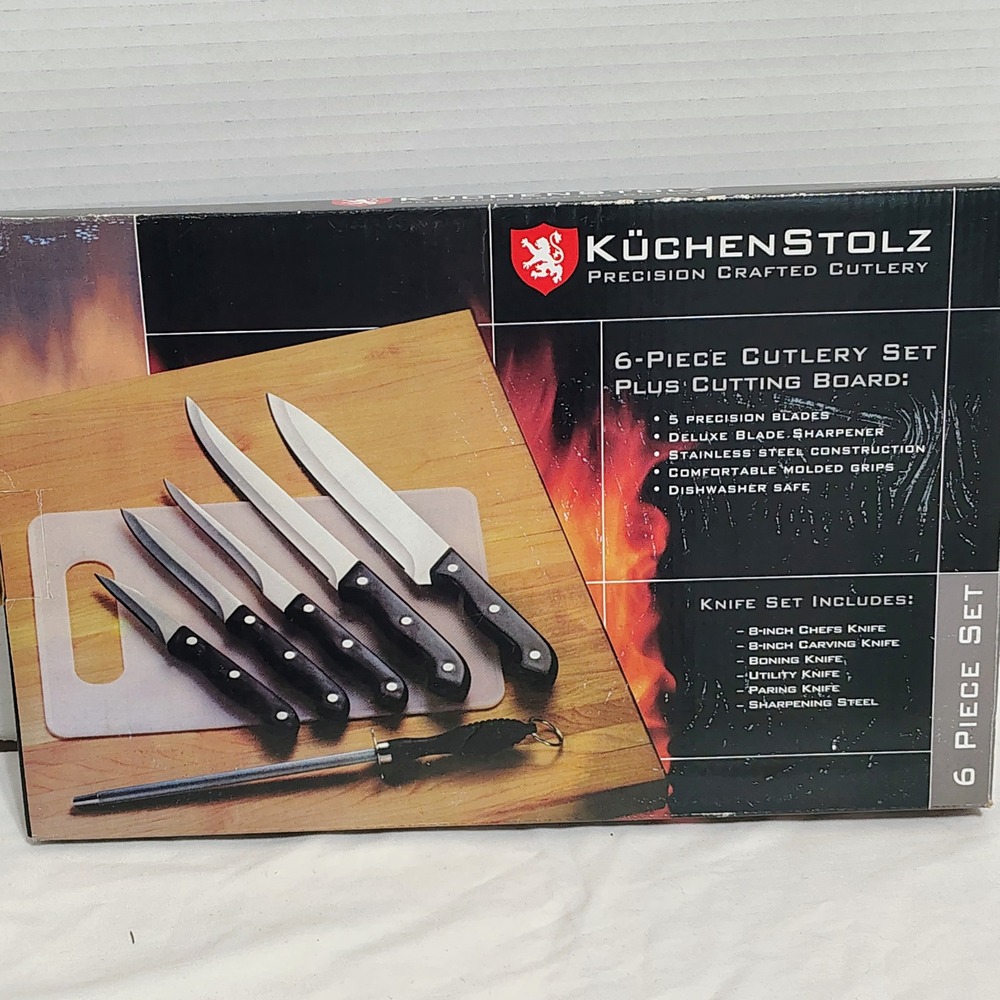 Kuchenstolz 6 Piece Precision Crafted Cutlery Set Plus Cutting Board Sharpener - Picture 2 of 3